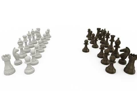 3d transparent chess piece standoff on white background - Download Free Stock Videos Pikwizard.com