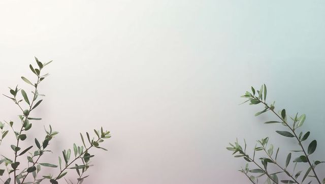 Featuring olive branches against soft pastel gradient background for minimal home decor