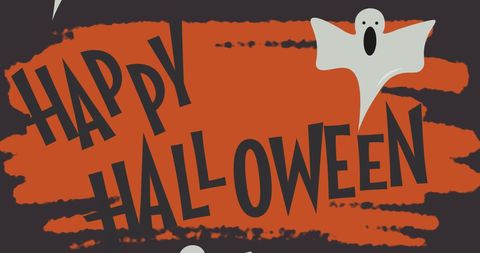 Playful Halloween Greeting with Ghosts on Orange Background - Download Free Stock Images Pikwizard.com