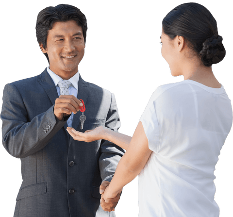 transparent background realtor handing key to happy new homeowner - Download Free Stock Videos Pikwizard.com