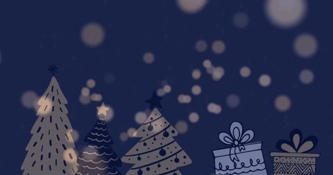 Magical Christmas Celebration with Trees and Gifts