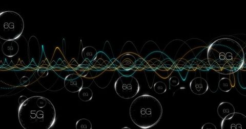 Futuristic 5G 6G Networks with Vibrant Waveforms and Connectivity Spheres - Download Free Stock Images Pikwizard.com
