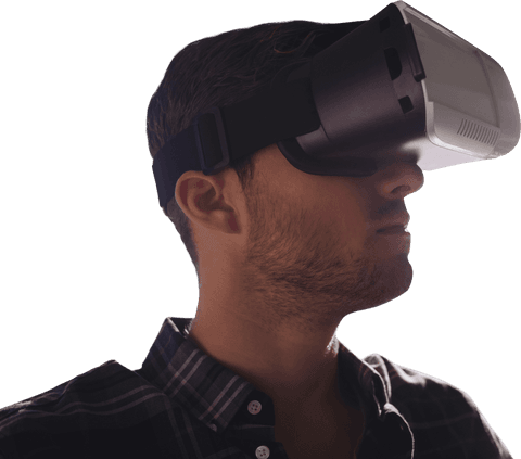 transparent man using virtual reality goggles - Download Free Stock Videos Pikwizard.com