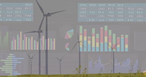 Digital data interface over wind turbine landscape