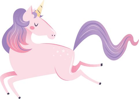 magical pink and purple unicorn illustration on transparent background - Download Free Stock Videos Pikwizard.com