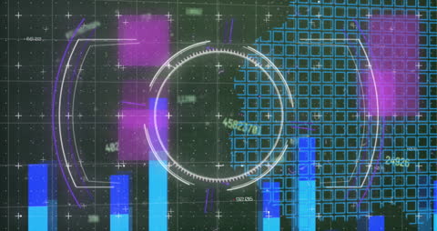 Futuristic Digital Interface with Data and Map Overlay