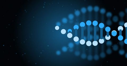 Digital DNA Strand on Futuristic Blue Background - Download Free Stock Images Pikwizard.com