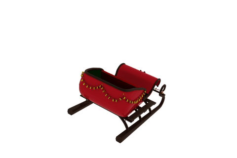 Colorful christmas sledge with traditional bells in transparent design