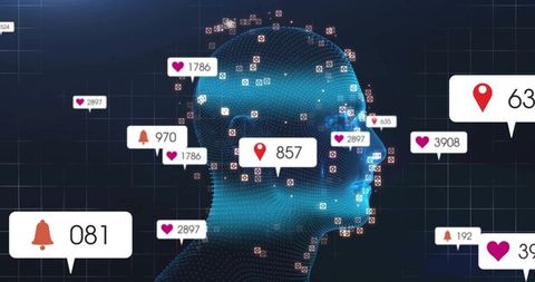Digital Human Head with Social Media Alerts