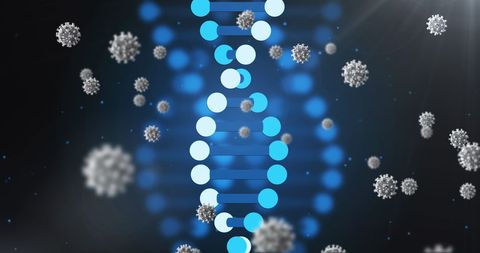 Futuristic DNA Genetic Science with Virus Cells - Download Free Stock Images Pikwizard.com
