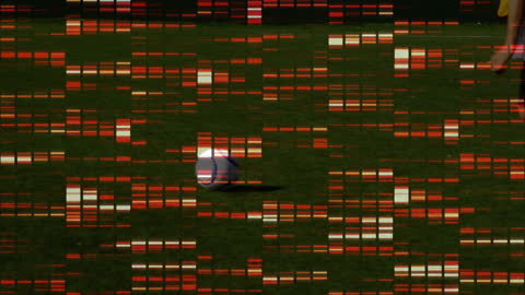 Abstract Digital Animation Overlay on Soccer Field