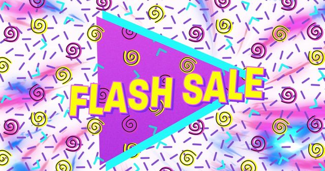 Brightly Colored Flash Sale Banner with Retro Pattern - Download Free Stock Images Pikwizard.com