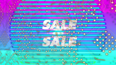 Futuristic Digital Sale Advertisement with Tech Elements