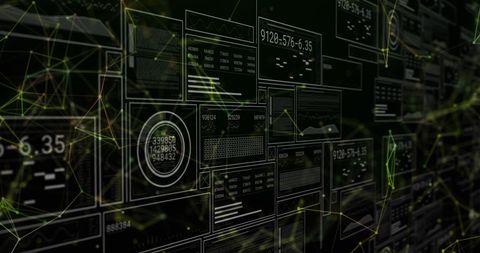 Futuristic Digital Data Interfaces on Black Background - Download Free Stock Images Pikwizard.com