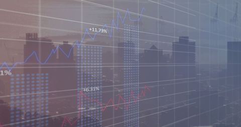 Financial Data Overlay on Modern Cityscape Illustrating Market Trends - Download Free Stock Images Pikwizard.com
