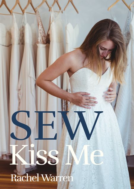 Composite of sew kiss me rachel warren text over caucasian woman trying on wedding dress - Download Free Stock Videos Pikwizard.com
