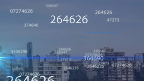 Digital Data Visualizing Over Modern Cityscape