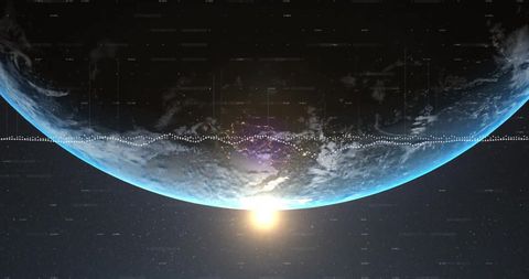 Digital Currency Exchange Represented Over Globe with Rising Sun - Download Free Stock Images Pikwizard.com
