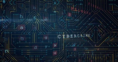 Cyber Security Data Processing with Digital Circuitry Background - Download Free Stock Images Pikwizard.com