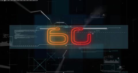 Futuristic 6G Network Overlaid with Digital Connections Graphics