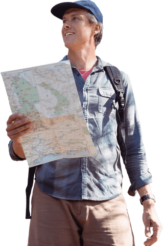 transparent view of adventurous hiker with map en route to exploration - Download Free Stock Videos Pikwizard.com