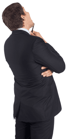 Conference Planning Businessman in Modern Suit – Transparent Background