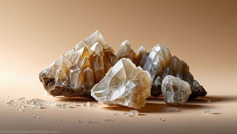 Luminous honey-hued crystal geode with elegant fragments