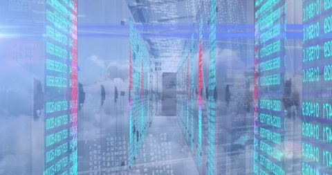 Data Servers with Matrix-Like Digital Interface Concept - Download Free Stock Images Pikwizard.com