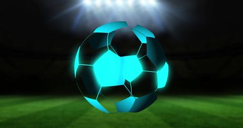 Futuristic Digital Football Glowing in Night Stadium - Download Free Stock Images Pikwizard.com