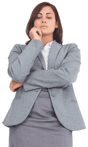 Confident Businesswoman in Formal Suit on Transparent Background