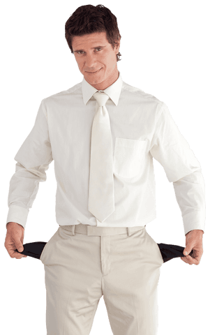confident businessman showing empty pockets on transparent background - Download Free Stock Videos Pikwizard.com