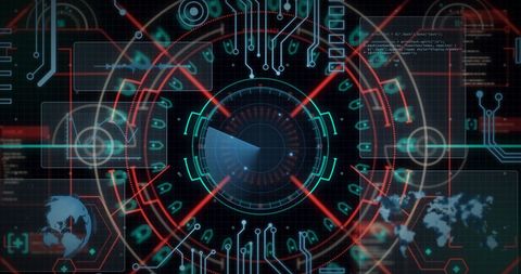 futuristic digital interface display with scope scanning - Download Free Stock Images Pikwizard.com