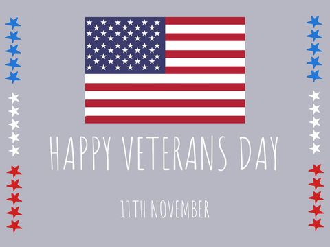 Veterans Day Greeting with American Flag and Patriotic Colors - Download Free Stock Templates Pikwizard.com