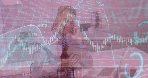 Businessman Analyzing Stock Market Data with Technology