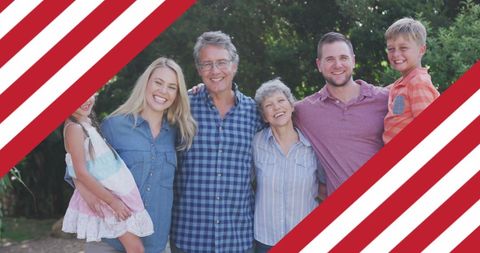 Happy Multigenerational Family Celebrating in Garden