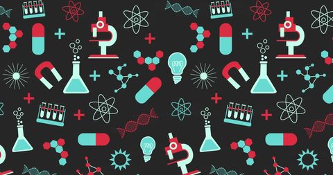 Science Education Pattern with Laboratory Icons