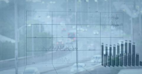 Abstract Data Processing Overlay on Cityscape - Download Free Stock Images Pikwizard.com