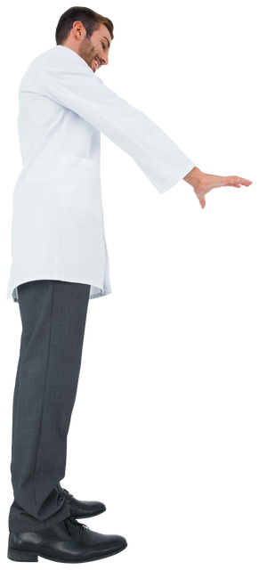 Transparent Background Caucasian Male Doctor Imaginary Object Handling - Download Free Stock Videos Pikwizard.com