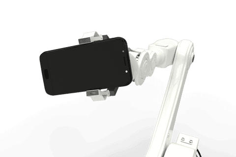 Transparent Robotic Arm Holding Smartphone Facing Viewer - Download Free Stock Videos Pikwizard.com