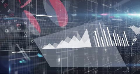 futuristic digital interface analyzing data over cityscape - Download Free Stock Images Pikwizard.com