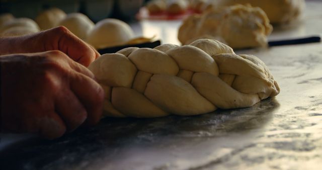 Hands Braiding Dough in Artisan Bakery - Download Free Stock Images Pikwizard.com