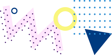 Transparent geometric abstract design with zigzag and rings