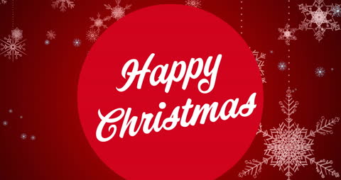 Festive Happy Christmas Greeting with Snowflakes