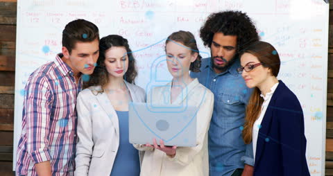 Diverse Team Collaborating with Digital Security Technology