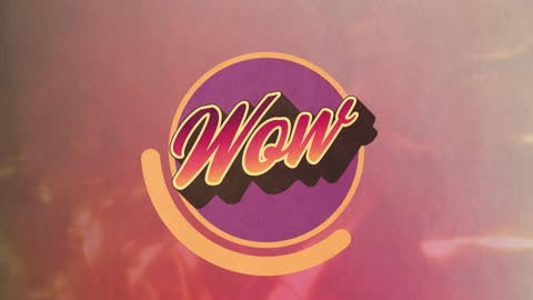 Vibrant Graphic of 'Wow' Text on Colorful Background