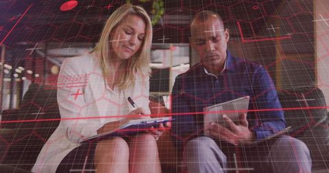 Collaborative Business Meeting with Digital Data Overlay