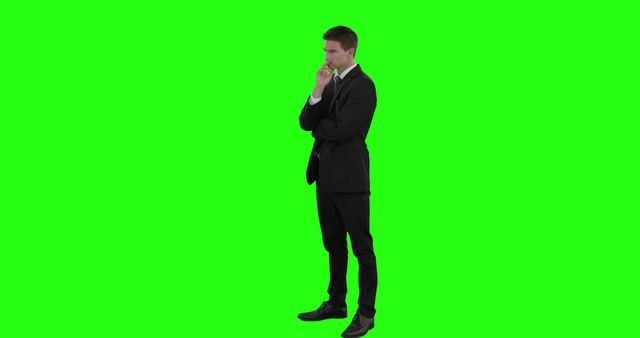 Businessman Thinking Isolated on Green Screen - Download Free Stock Images Pikwizard.com