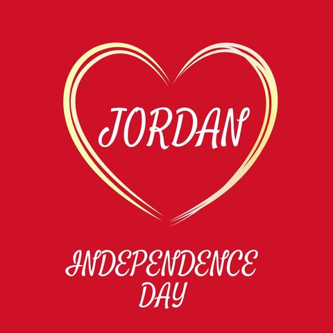 Celebratory Ribbon Heart Design for Jordan Independence Day - Download Free Stock Templates Pikwizard.com