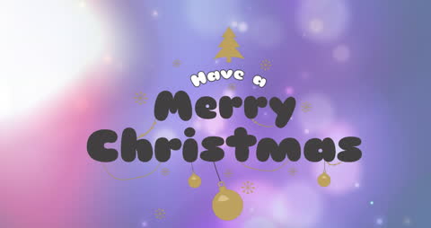 Festive Merry Christmas Text Animation on Colorful Background