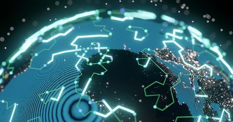 Futuristic Global Network with Glowing Blue Connections - Download Free Stock Images Pikwizard.com